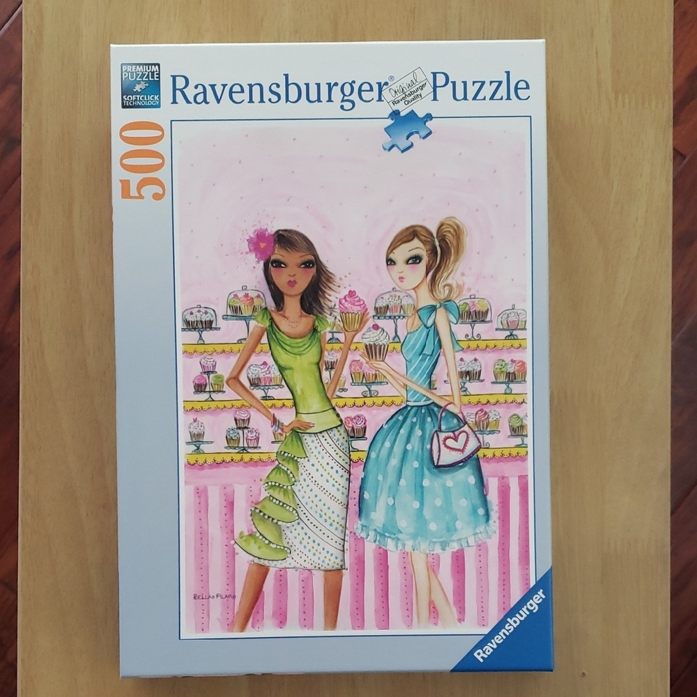Ravensburger Puzzle with Pink and Green Fashion Illustration